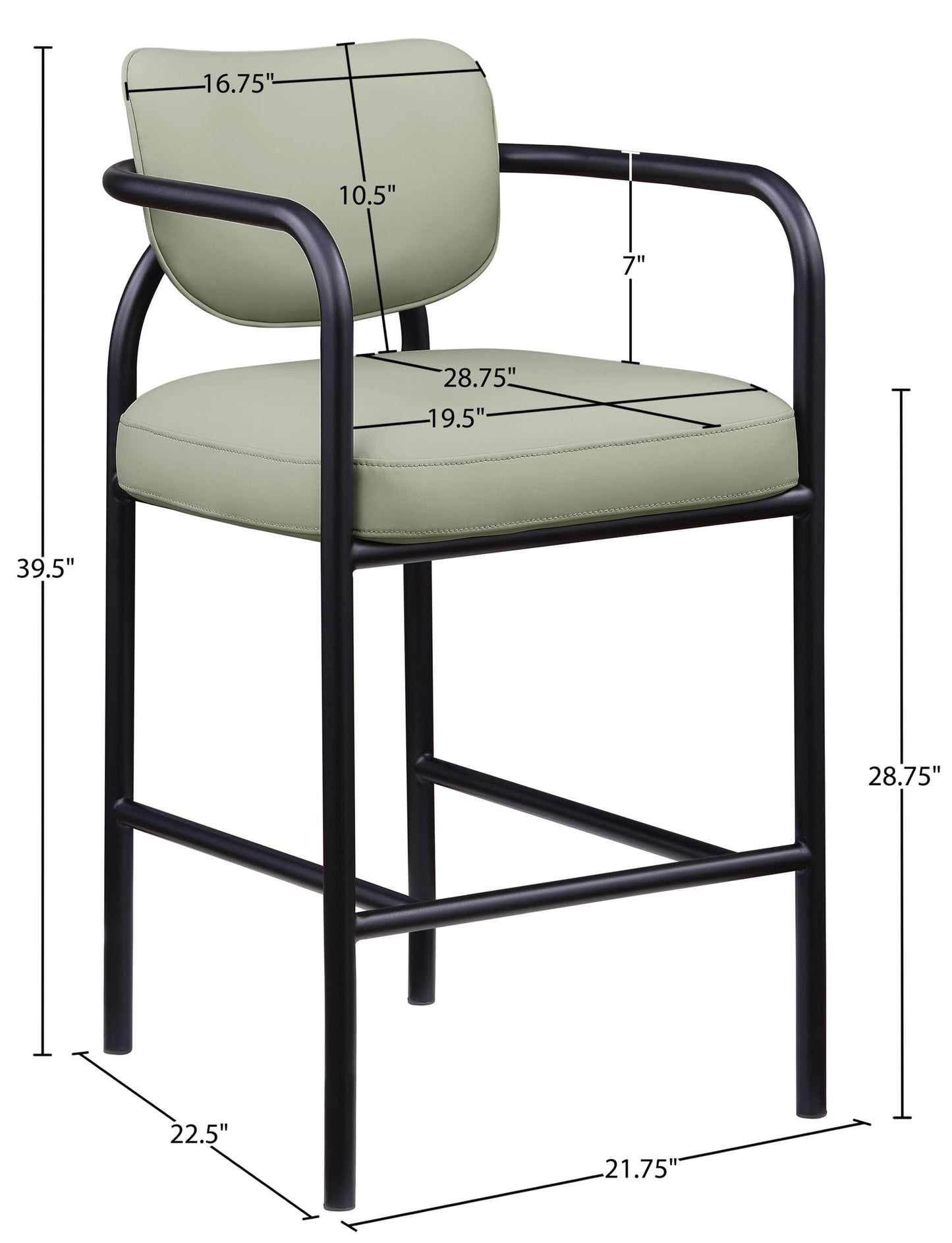 Serava - Vegan Leather Upholstered Bar Stool