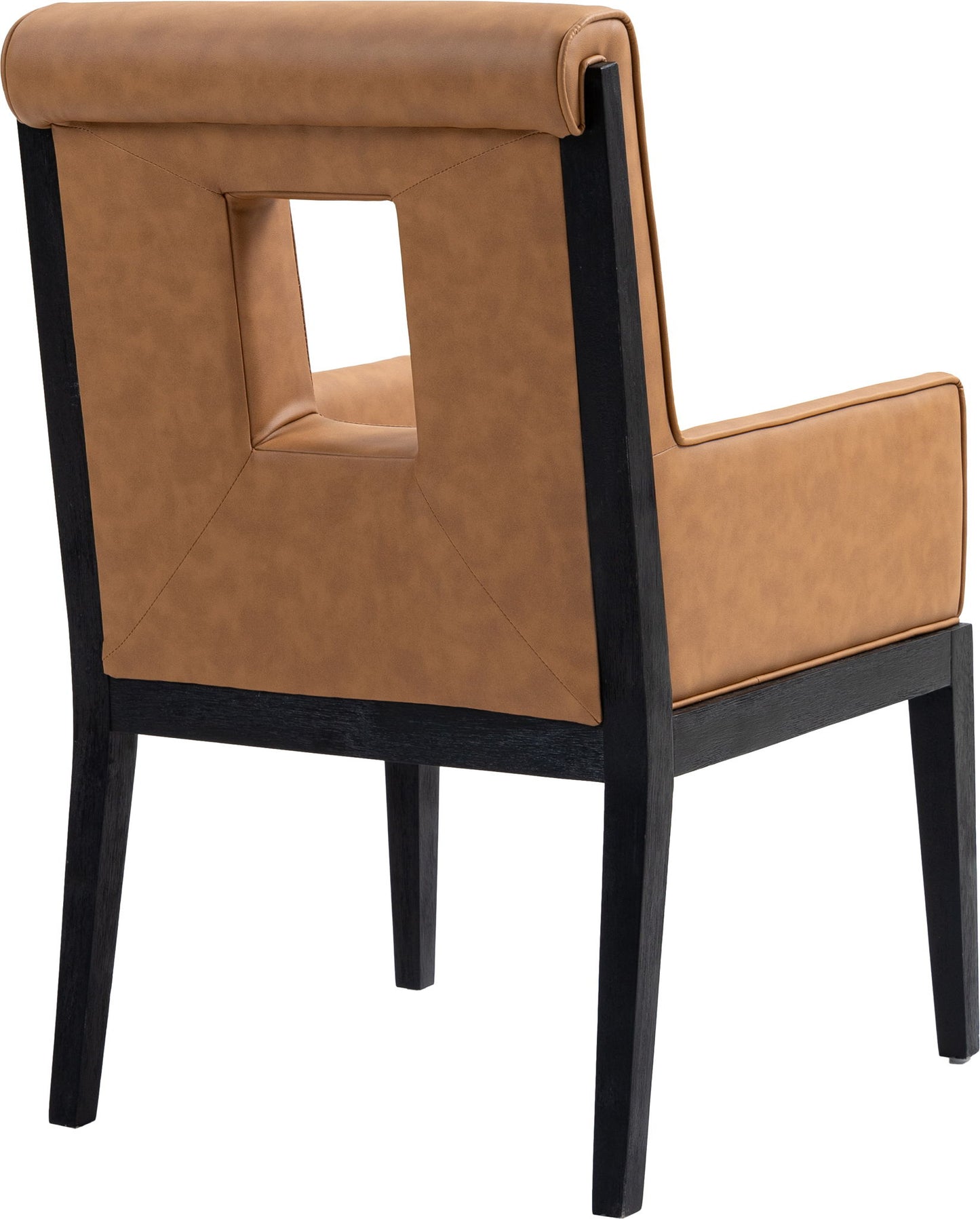 Gwendolyn - Faux Leather Dining Arm Chair With Black Frame