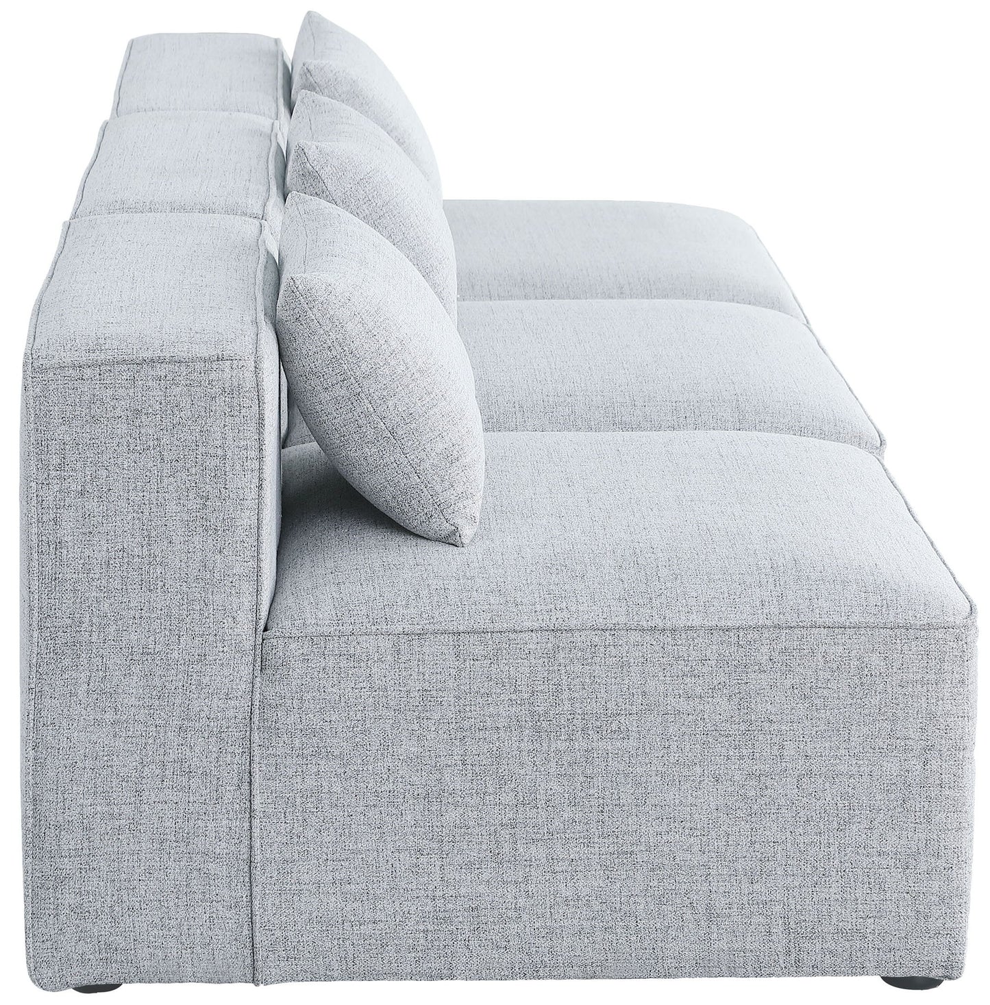 Cube - Linen Modular 3 Seat Armless Sofa