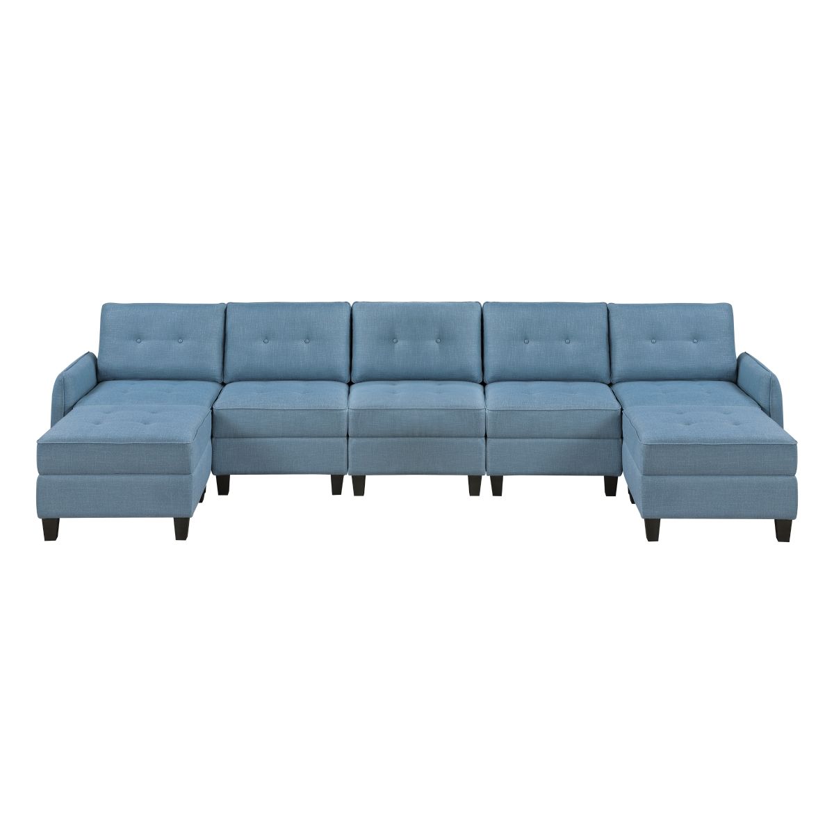 Garren 7-Piece Sectional with Storage and Two Ottomans