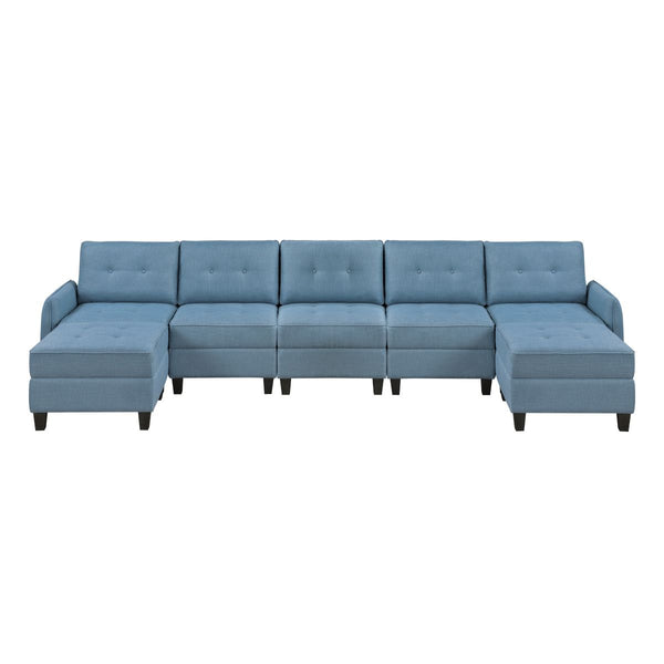 Garren 7-Piece Sectional with Storage and Two Ottomans