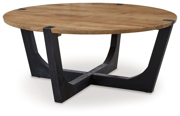 Hanneforth - Round Cocktail Table - Brown