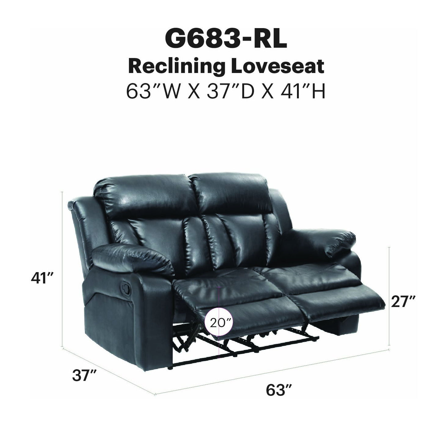 Glory Furniture - Daria - Reclining Loveseat