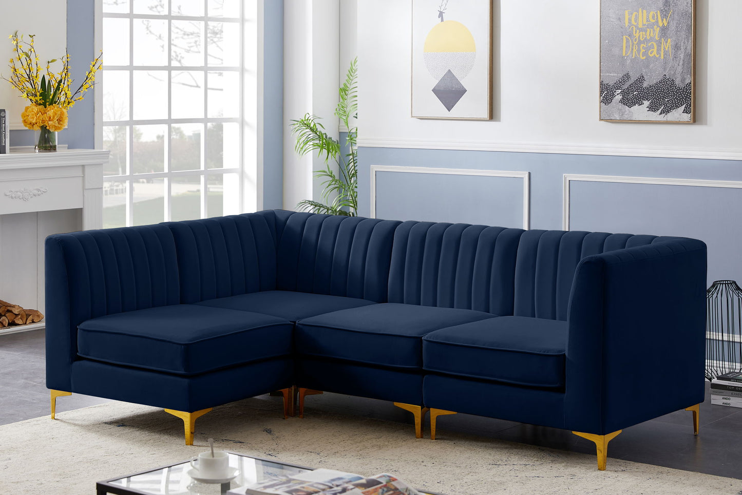 Alina - 4 Piece Modular L-Shaped Sectional