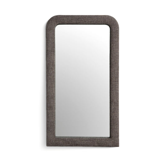 Heidi - Oversized Upholstered Floor Mirror In Textured Fabric