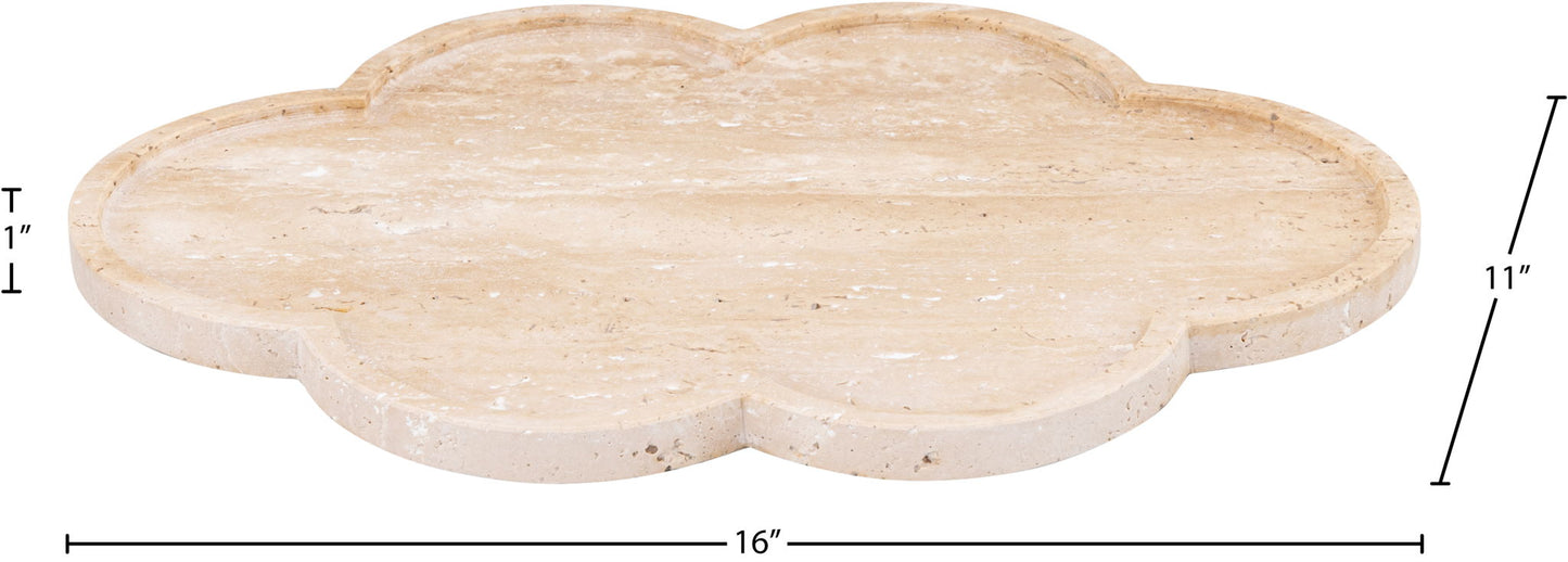 Rimini - Travertine Clover Shaped Tray - Natural