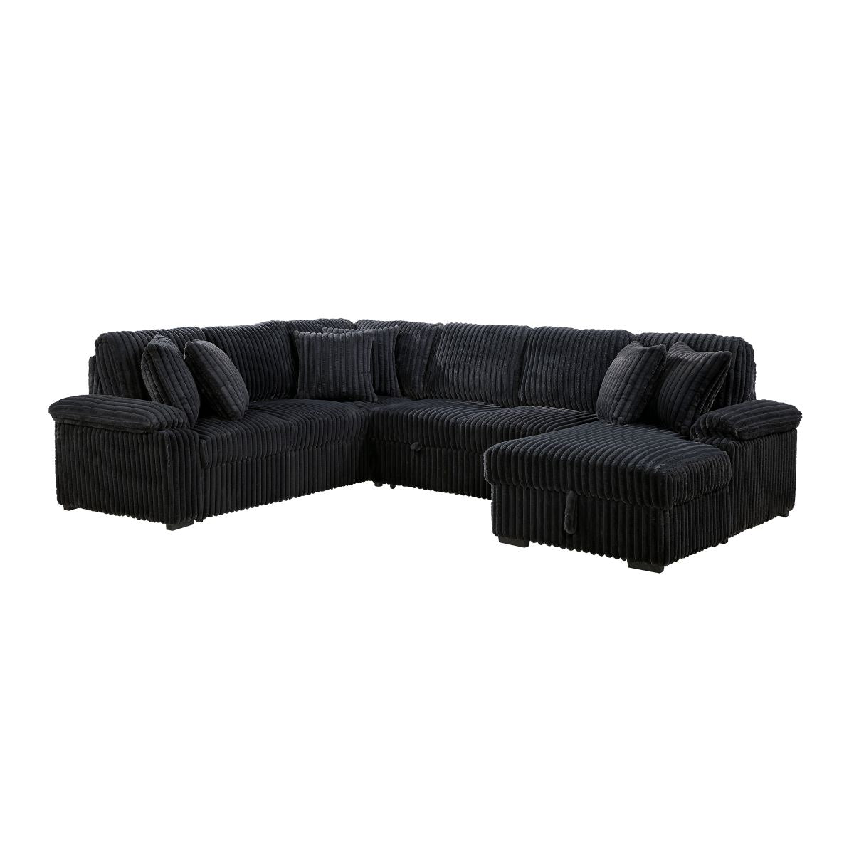Ridge 3-Piece Sectional with Pull-out Bed, Right Side Chaise and Hidden Storage
