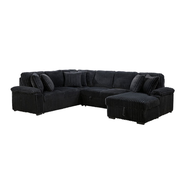 Ridge 3-Piece Sectional with Pull-out Bed, Right Side Chaise and Hidden Storage