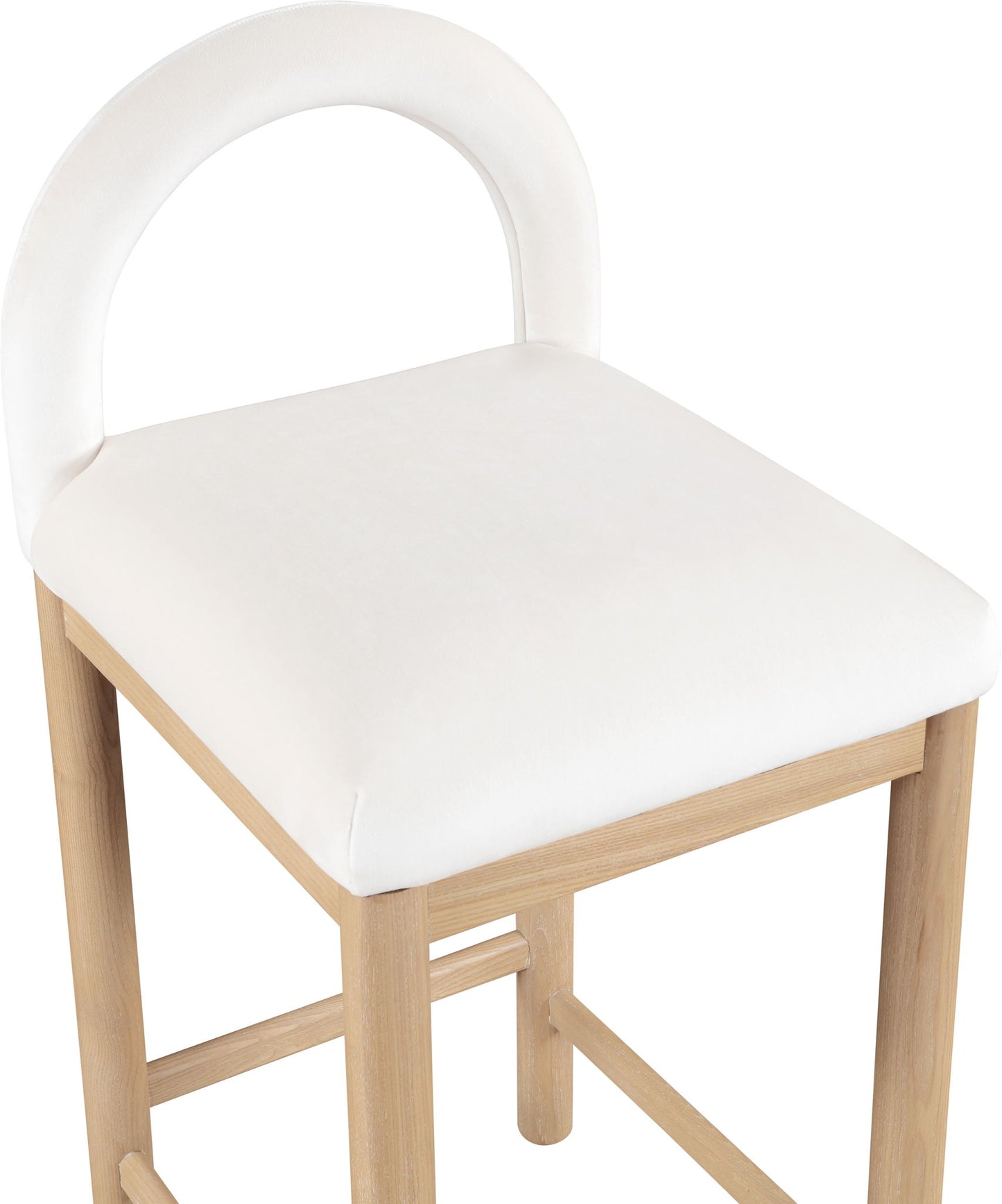 Conrad - Velvet Counter Stool With Natural Legs