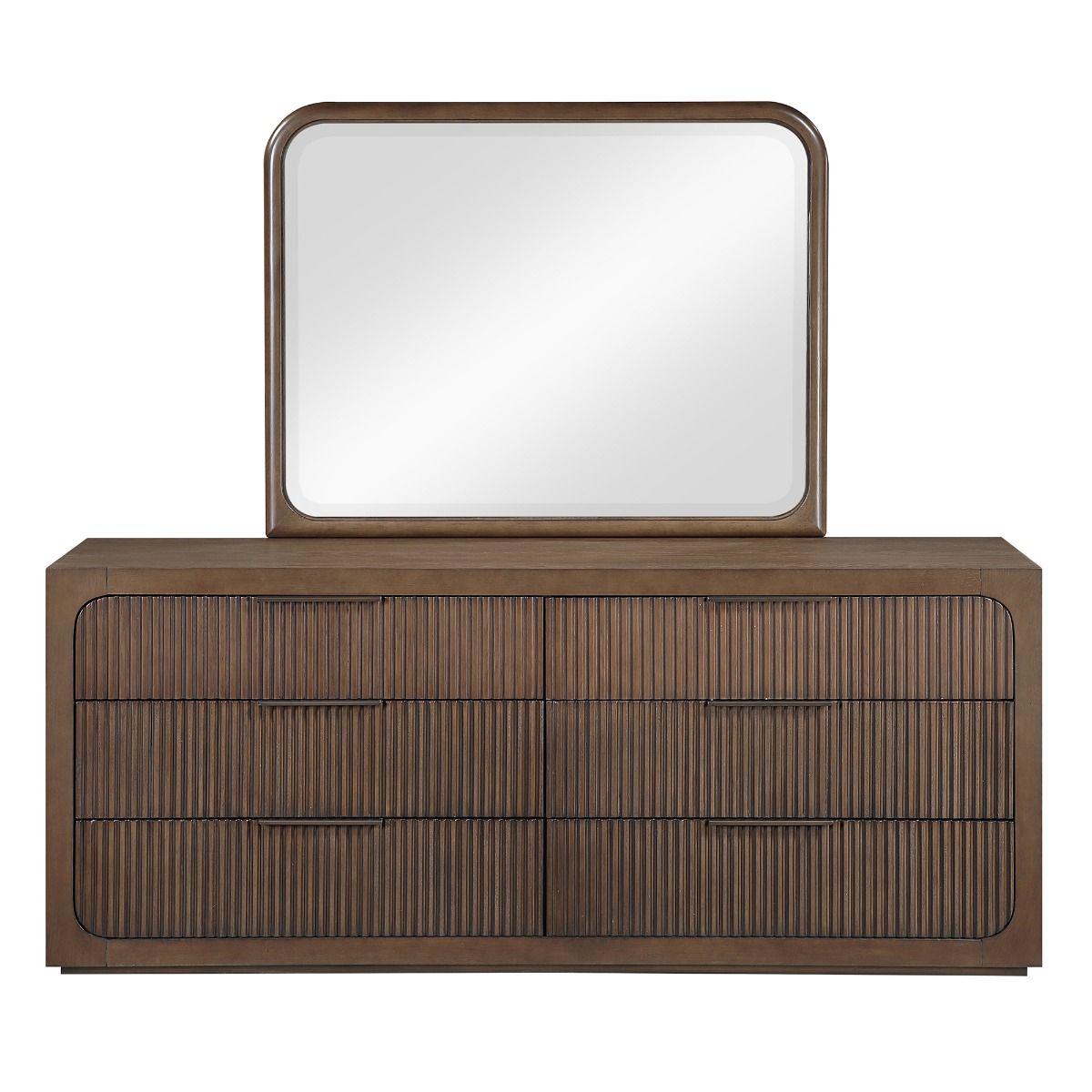Leanna - Dresser With Wood Top - Brown Oak