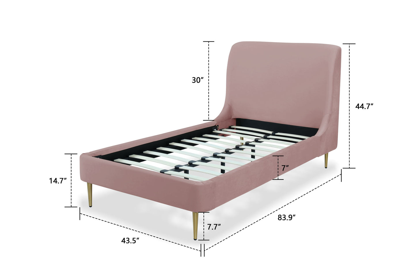 Manhattan Heather - Bed With Gold Legs