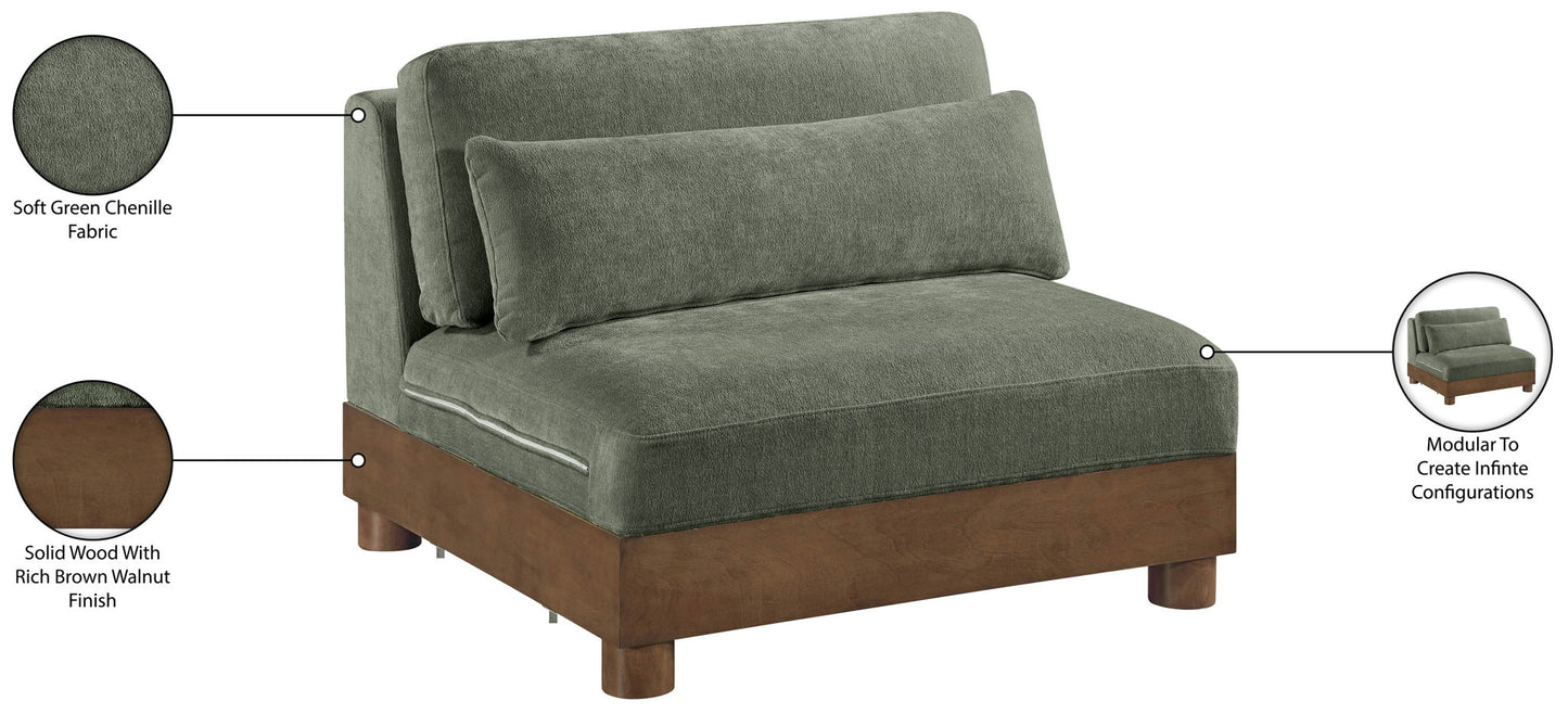 Turin - Chenille Fabric Upholstered Modular Armless Chair