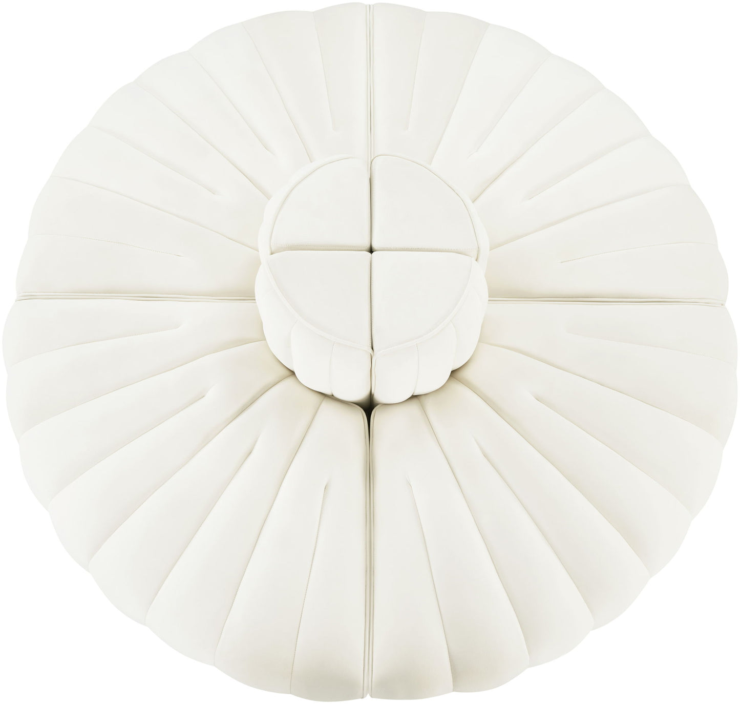 Rummi - Round Velvet Performance Fabric Upholstered 4 Piece Modular Sofa