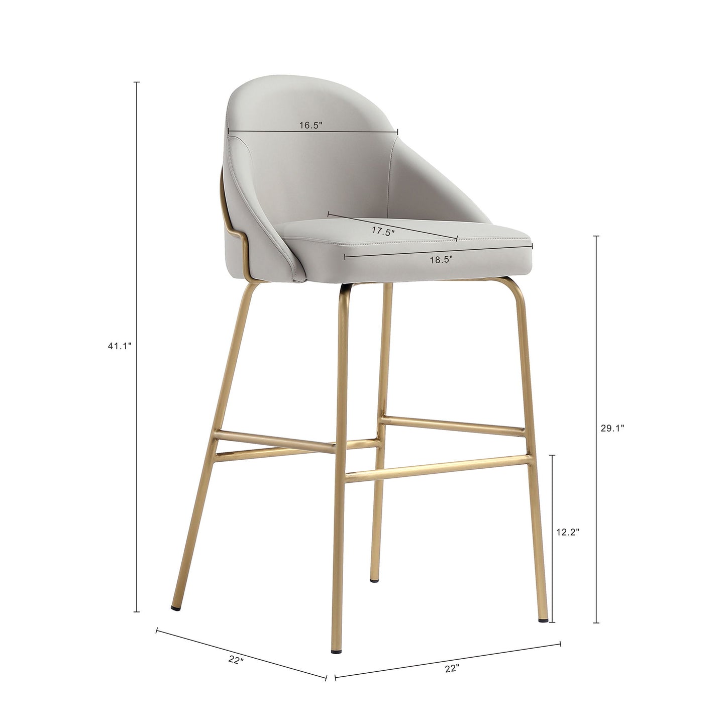 Manhattan Gracie - Barstool With Gold Base