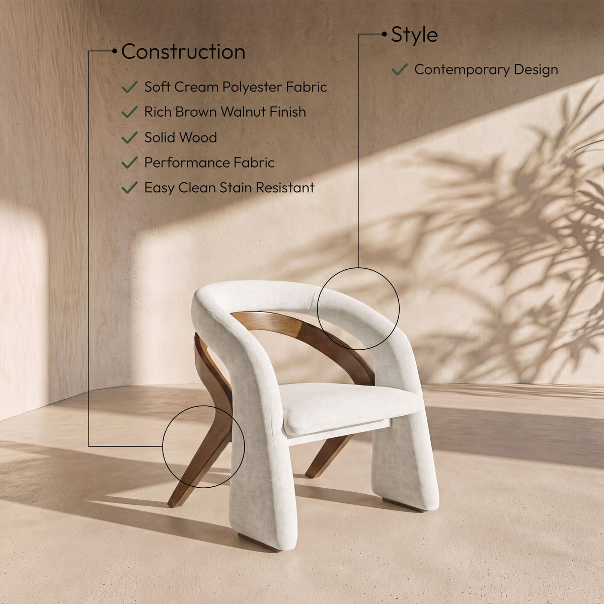 Riven - Fabric Upholstered Dining Chair