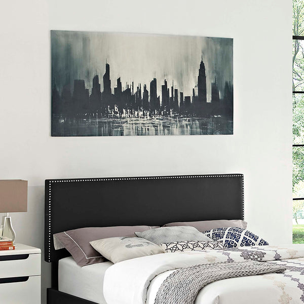 Phoebe Upholstered Vinyl Headboard - King, Black