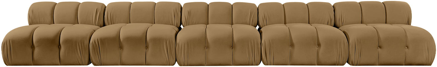 Orin - Velvet 5 Piece Modular Armless Sofa