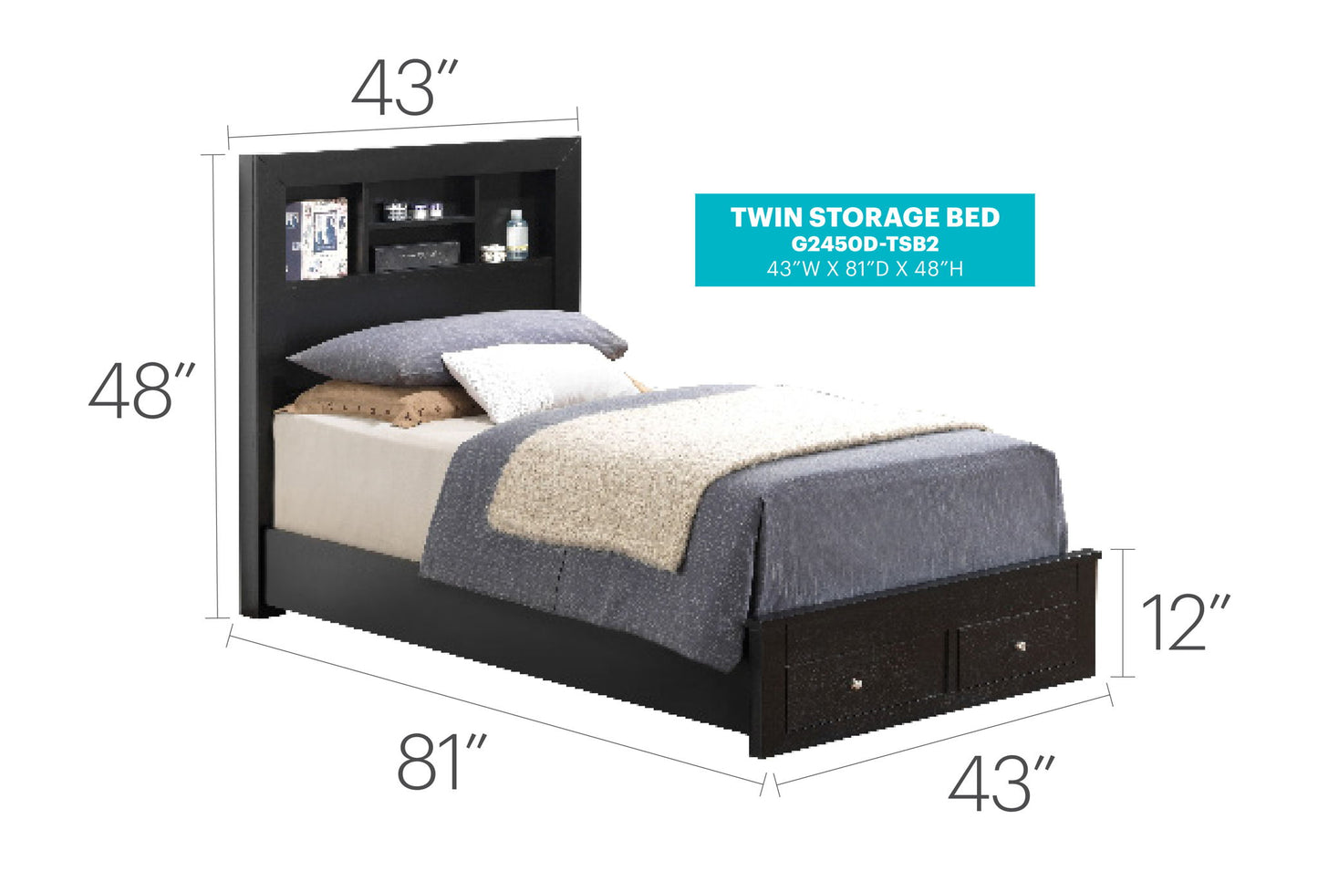 Glory Furniture - Burlington - Storage Bed