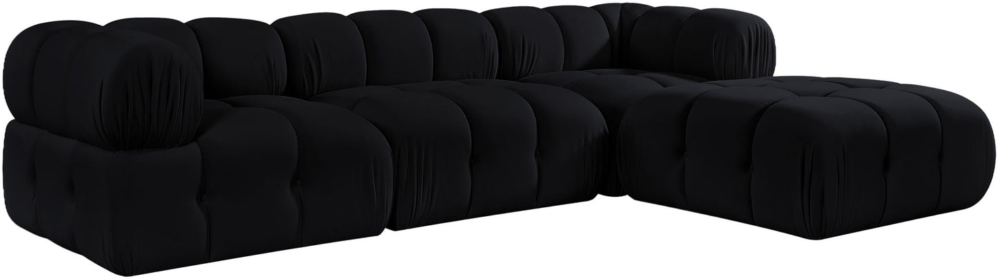 Orin - Velvet 4 Piece Modular Sectional With Chaise