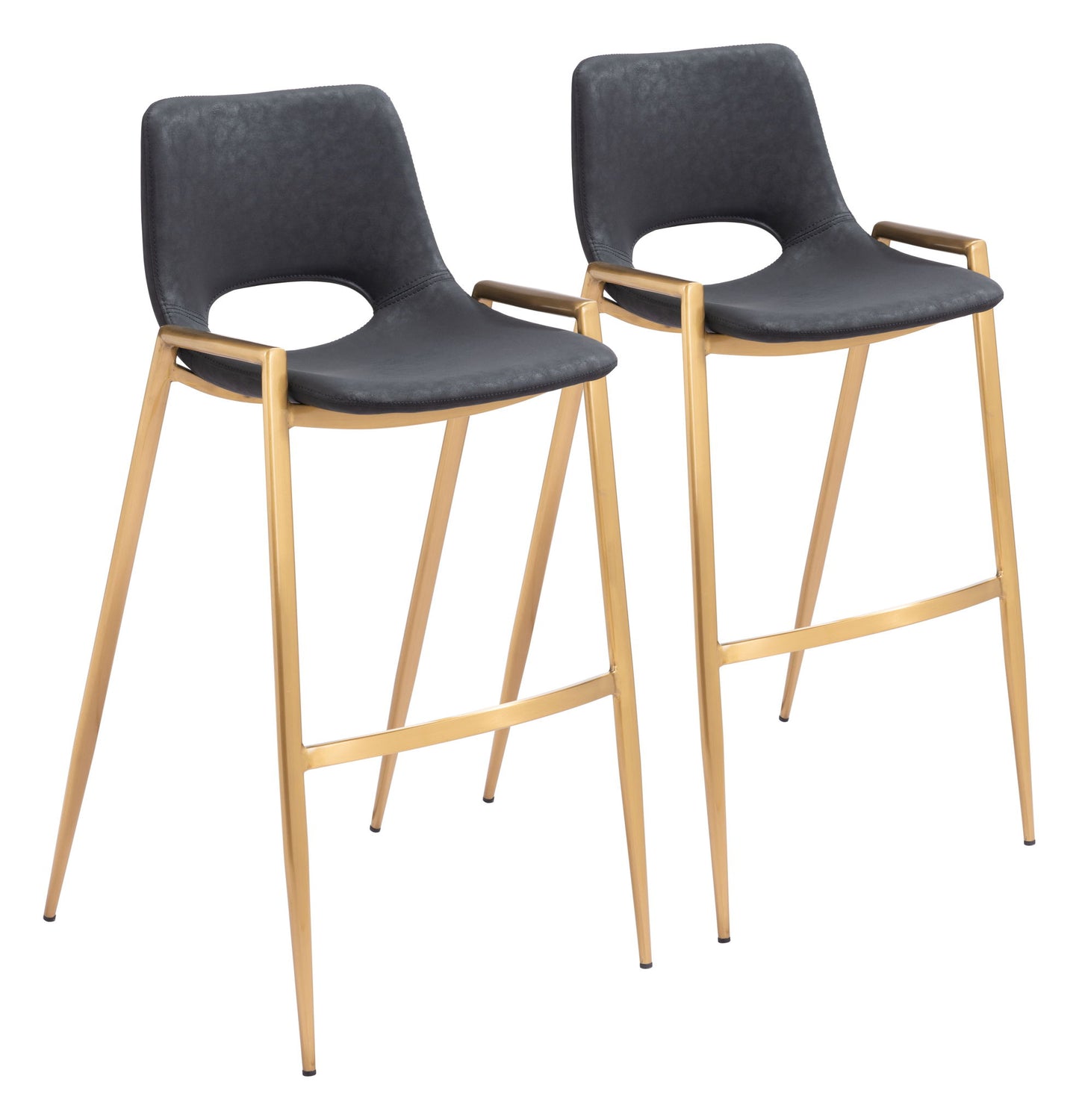 Desi - Barstool Chair With Gold Base (Set of 2)
