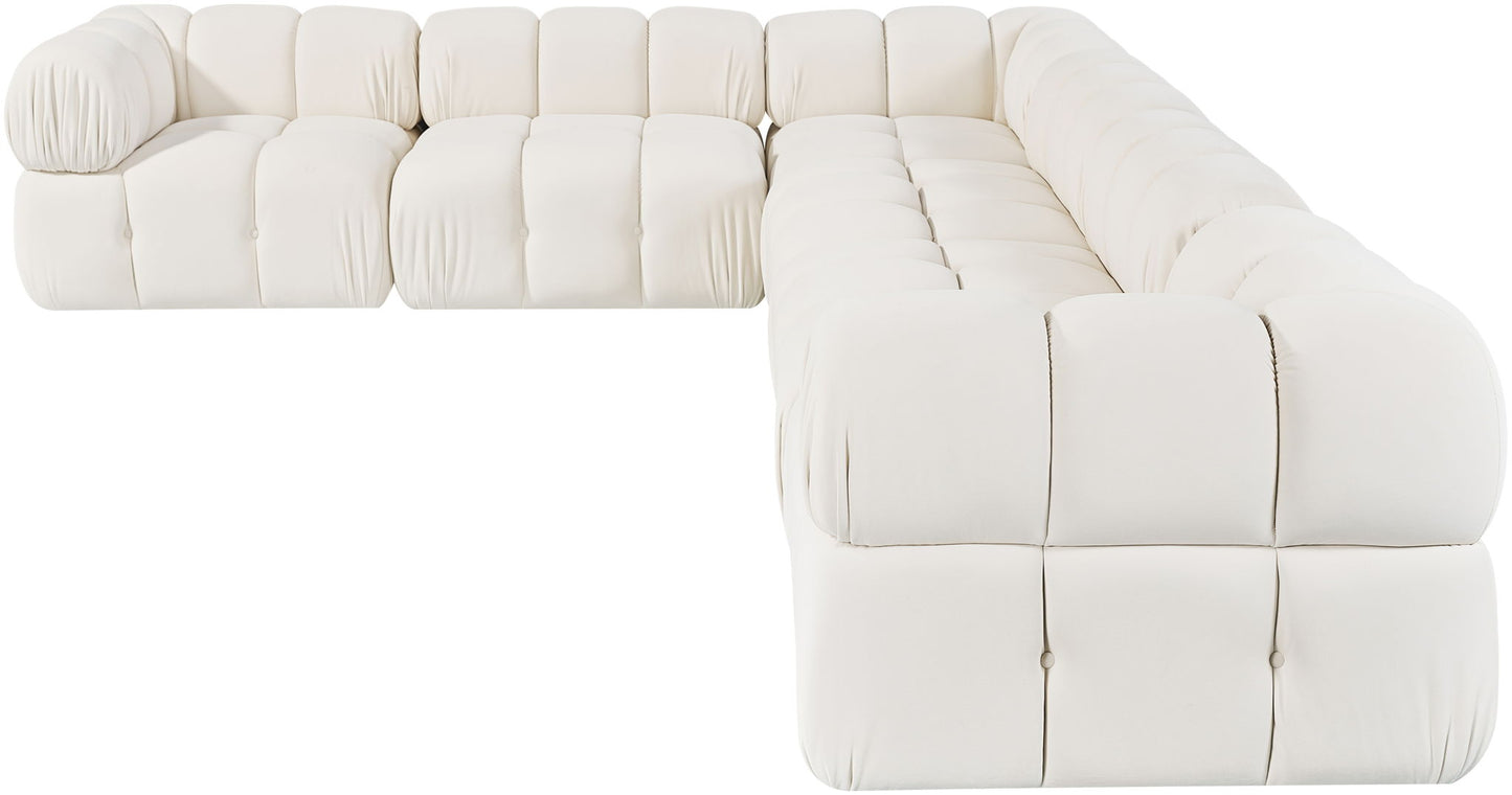 Orin - L-Shaped Velvet 6 Piece Modular Sectional