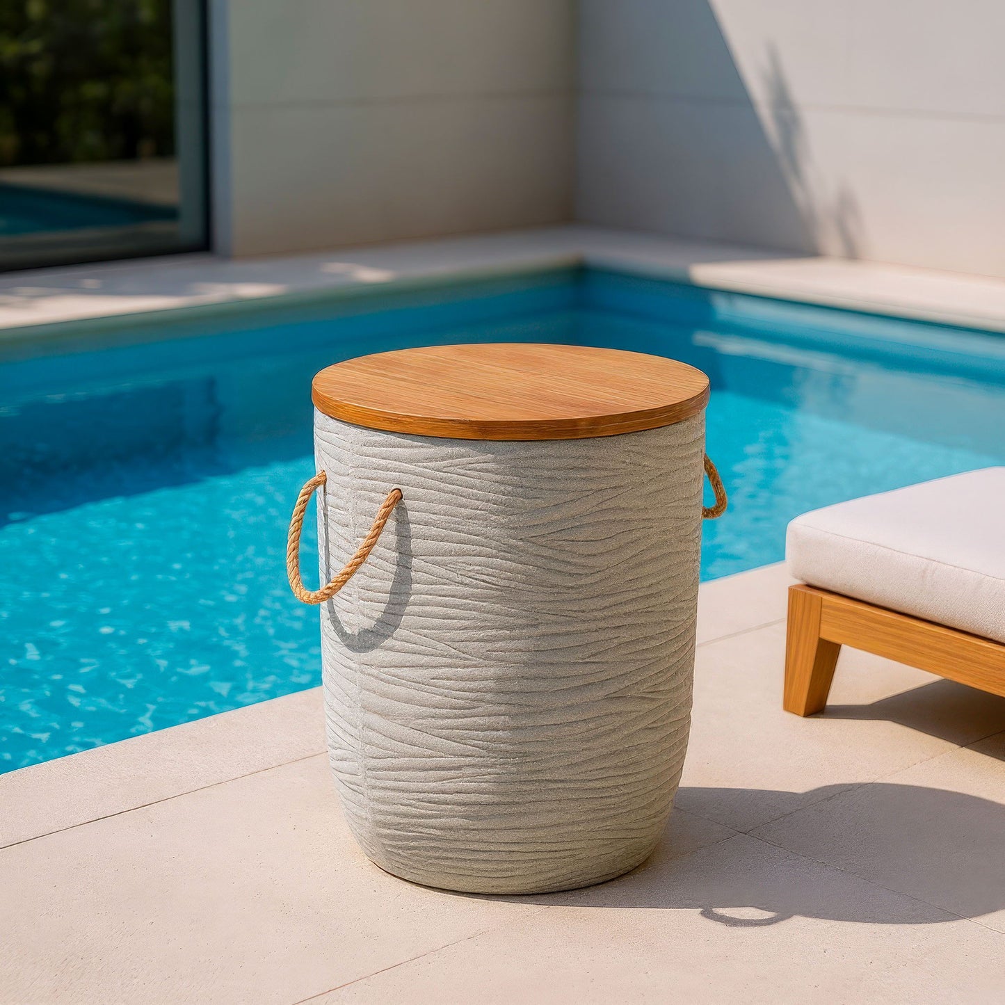 Biban - Outdoor Side Table - Natural & Brown