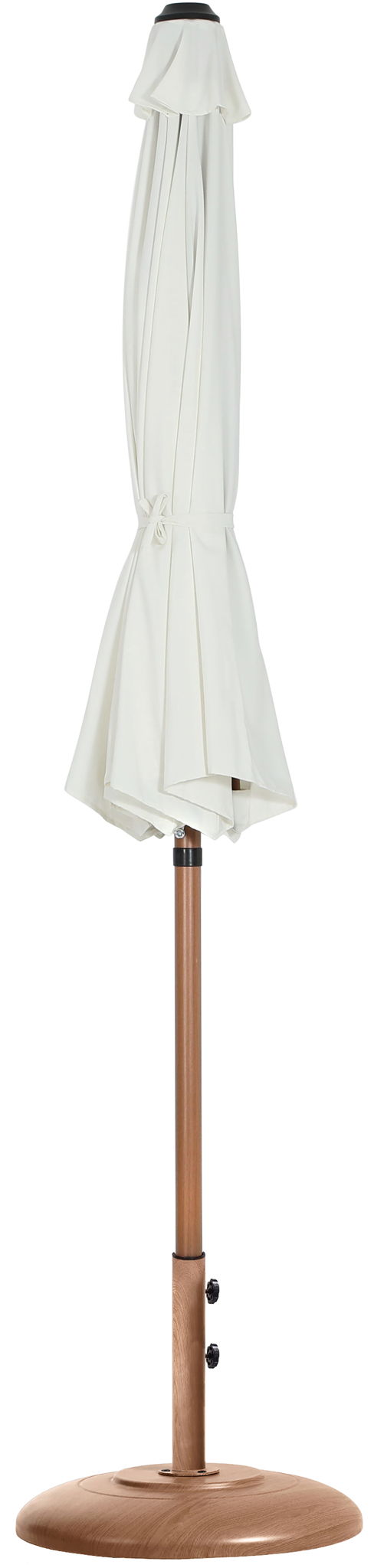 Fiji - Aluminum Patio Umbrella With Round Teak Base