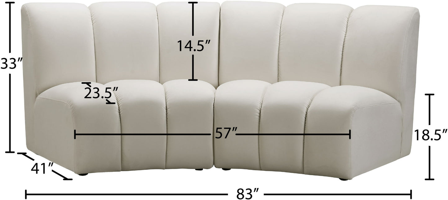 Infinity - 2 Piece Velvet Modular Sectional
