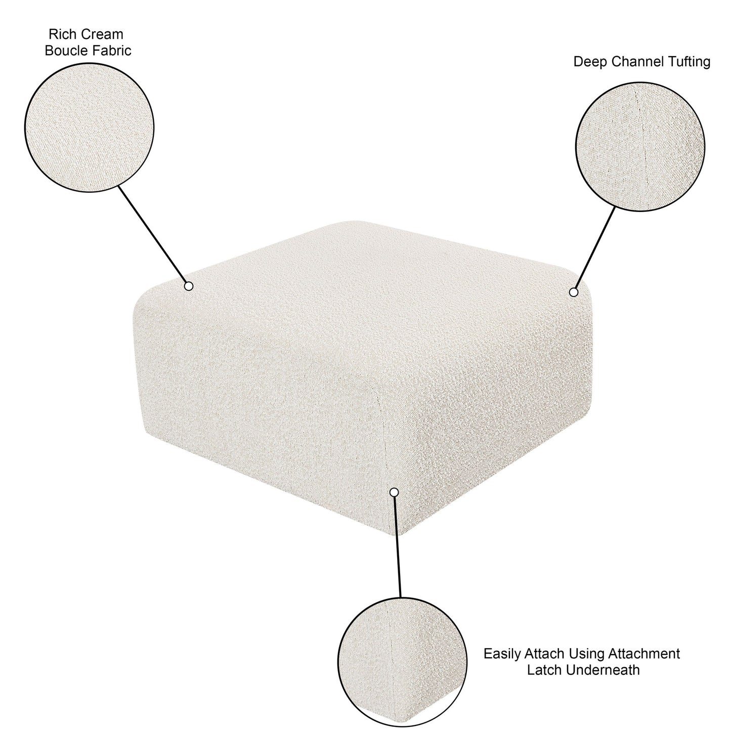 Arc - Boucle Fabric Ottoman