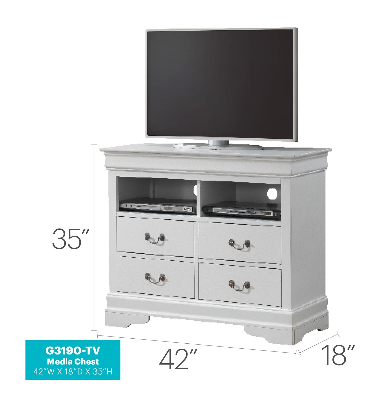 Glory Furniture - Louis Phillipe - Media Chest
