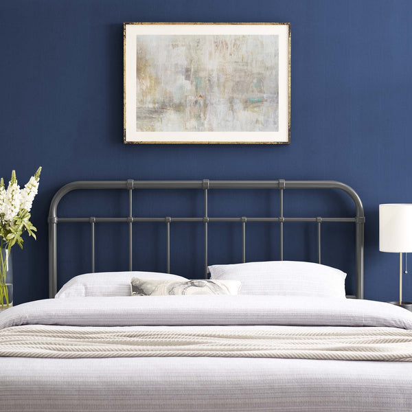 Alessia Metal Headboard - Queen, Gray