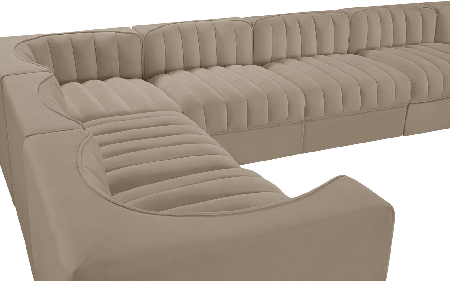 Rummi - Velvet Performance Fabric Upholstered 10 Piece Modular Sectional