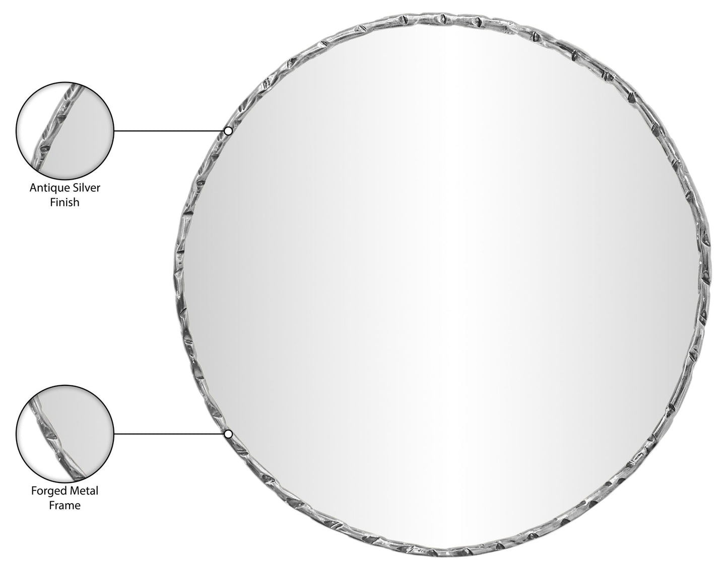 Hammer - Round Iron Mirror