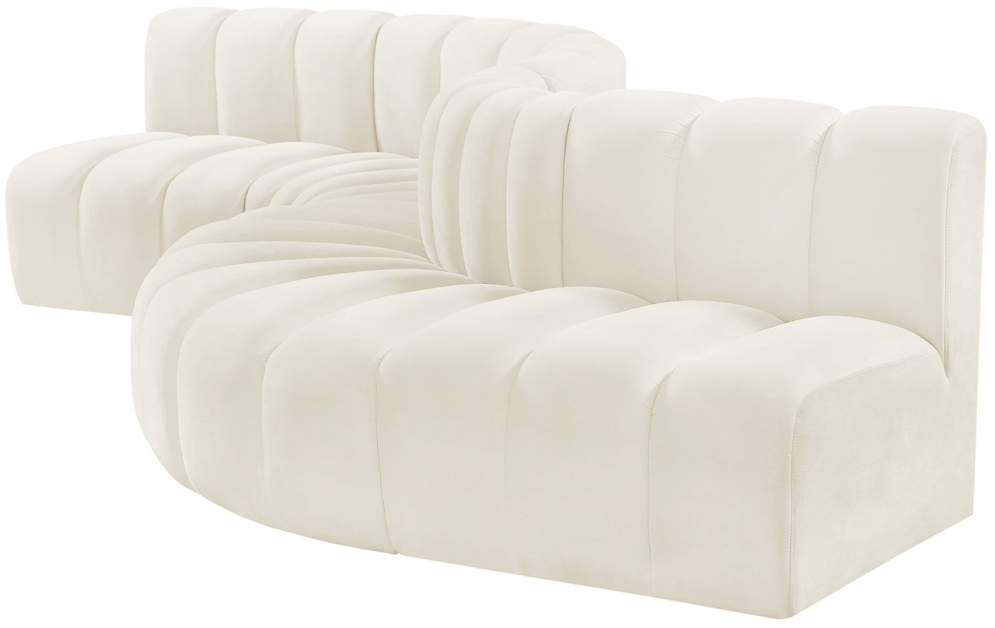 Arc - Velvet 6 Piece Curved Modular Sofa