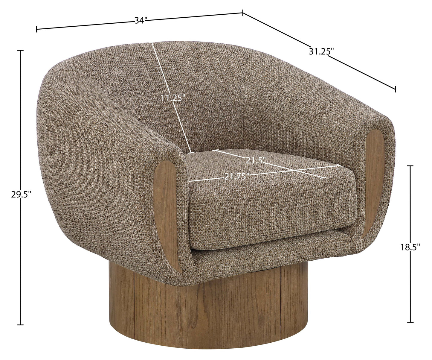 Avella - Interwoven Fabric Swivel Accent Chair
