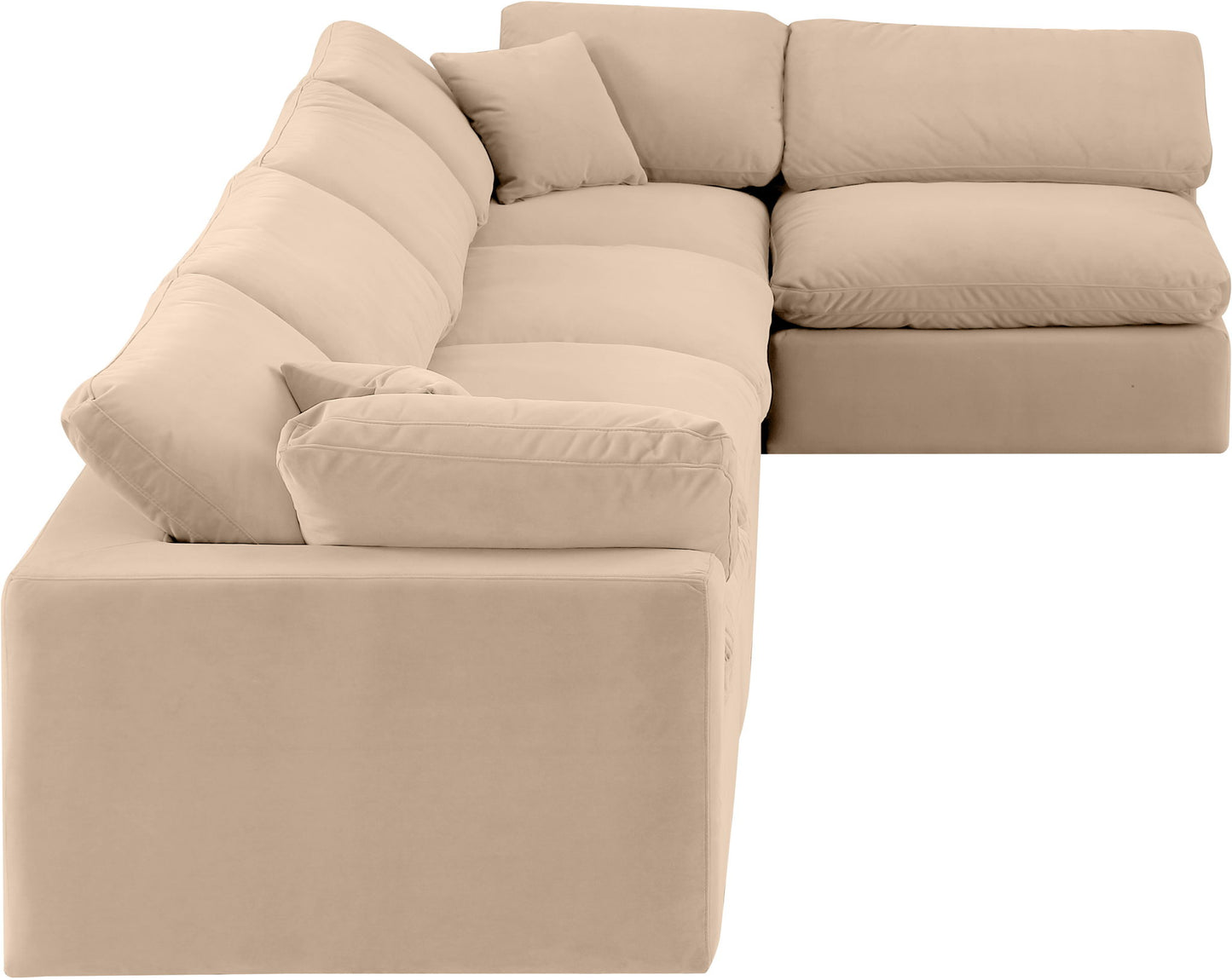 Comfy - 5 Piece Velvet Modular Sectional