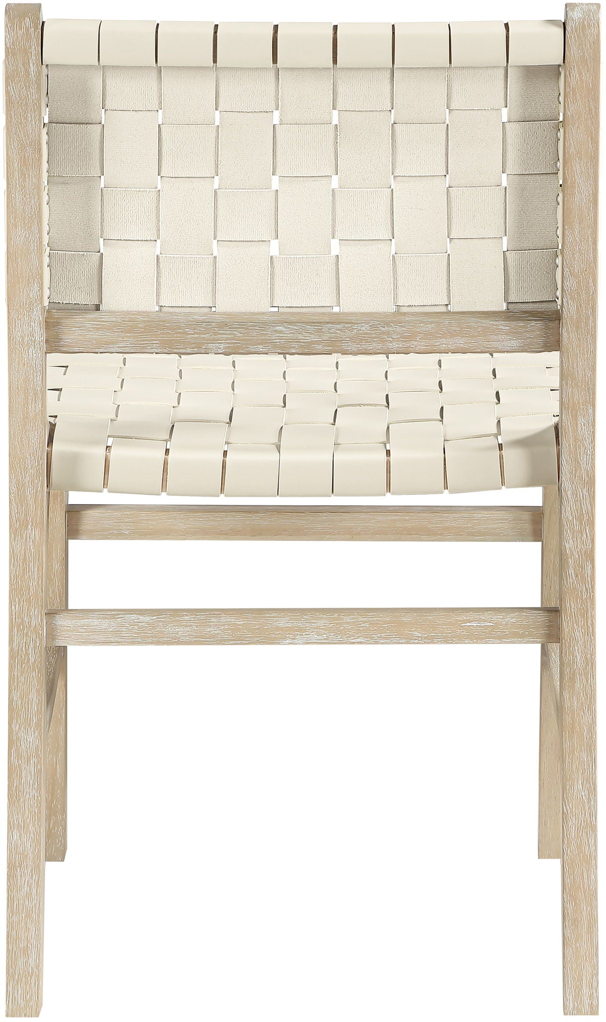 Entwine - Vegan Leather Upholstered Dining Chair - Painted Natural