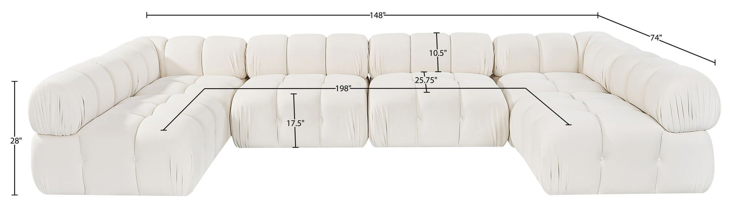 Orin - U-Shaped Velvet 6 Piece Modular Sectional