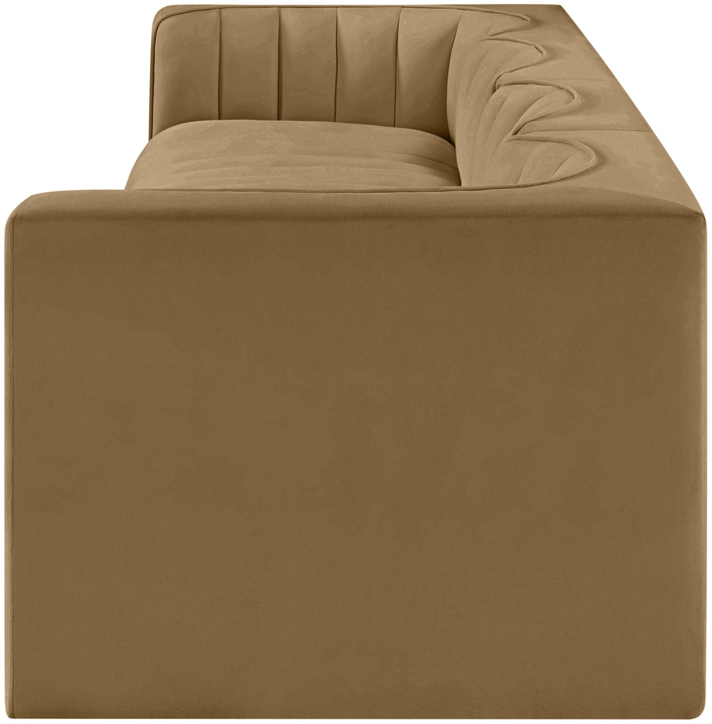 Rummi - Velvet Performance Fabric Upholstered 4 Piece Modular Sofa
