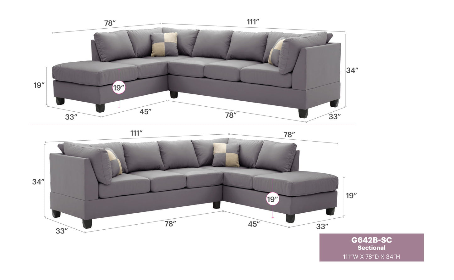 Glory Furniture - Malone - Sectional