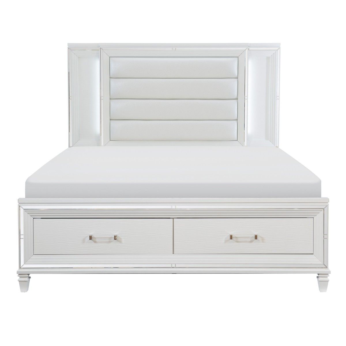 Tamsin California King Platform Bed with LED Lighting and Footboard Storage