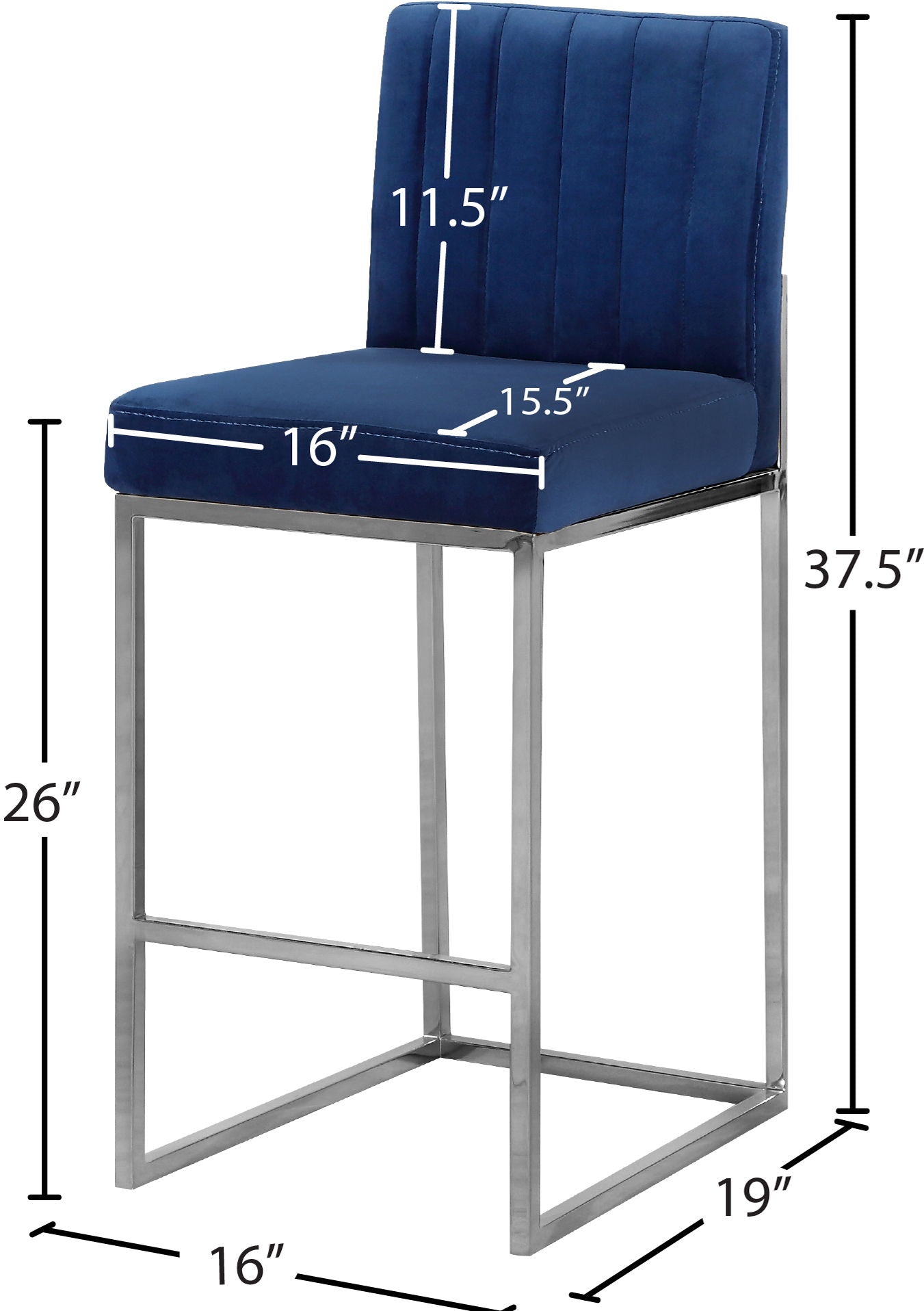 Giselle - Stool with Chrome Legs