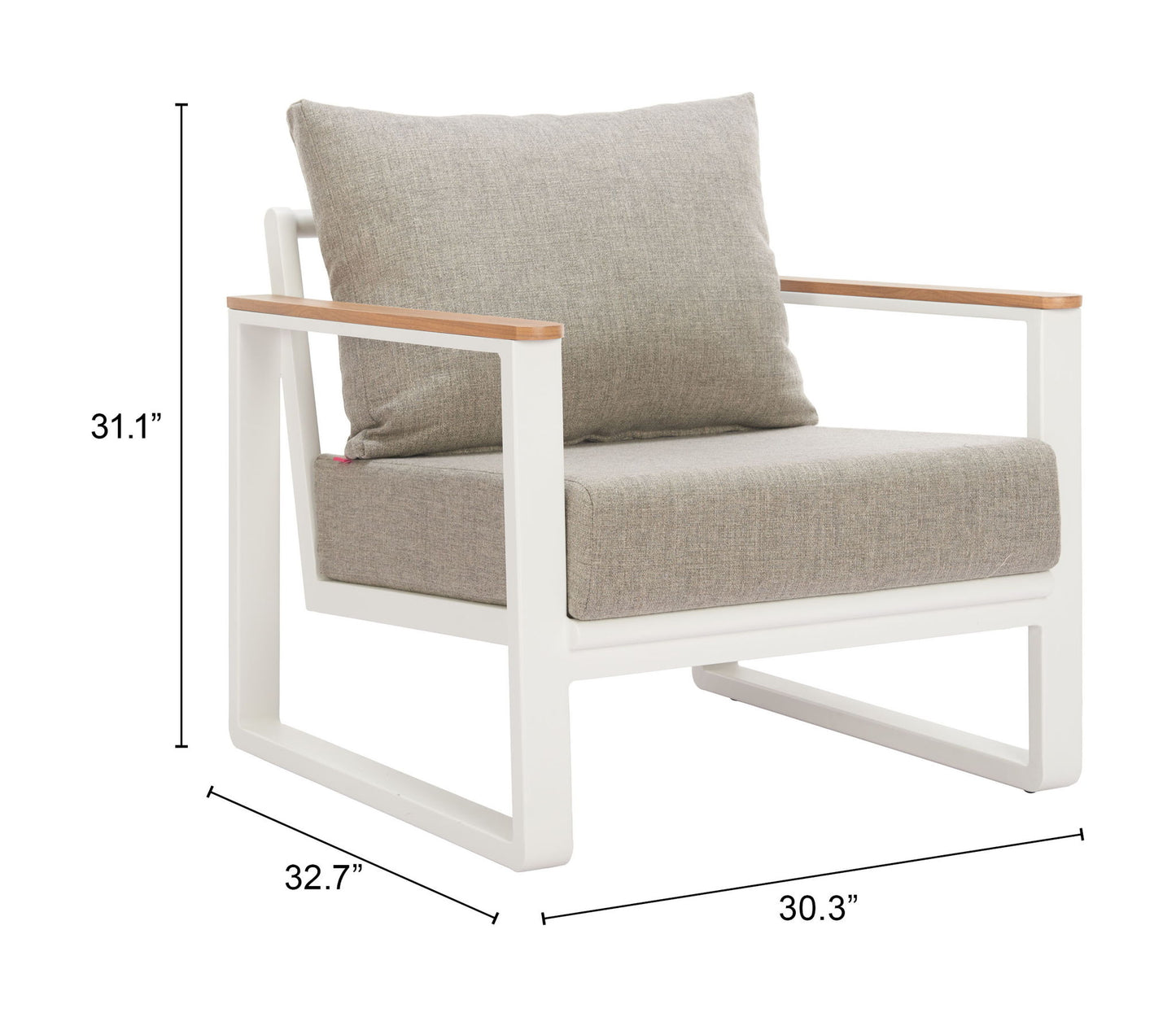 Welt - Outdoor Armchair - Taupe / White