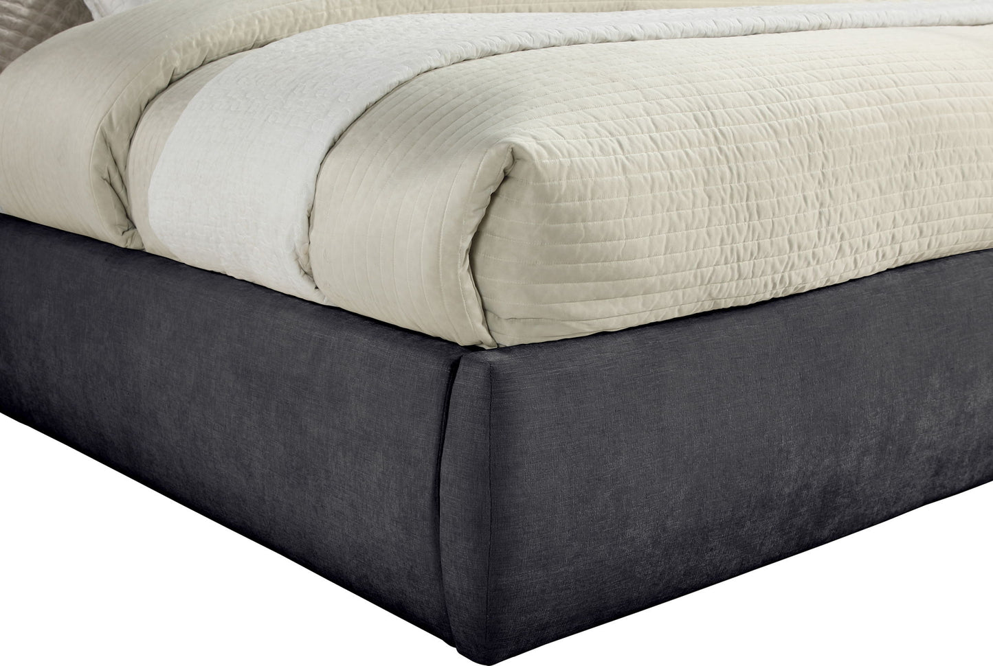 Adam - Chenille Fabric Bed With 89" Headboard