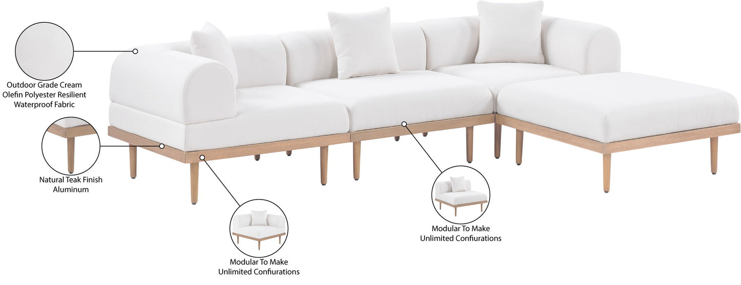 Laguna - 4 Piece 106.5" Upholstered Outdoor Patio Modular Sectional