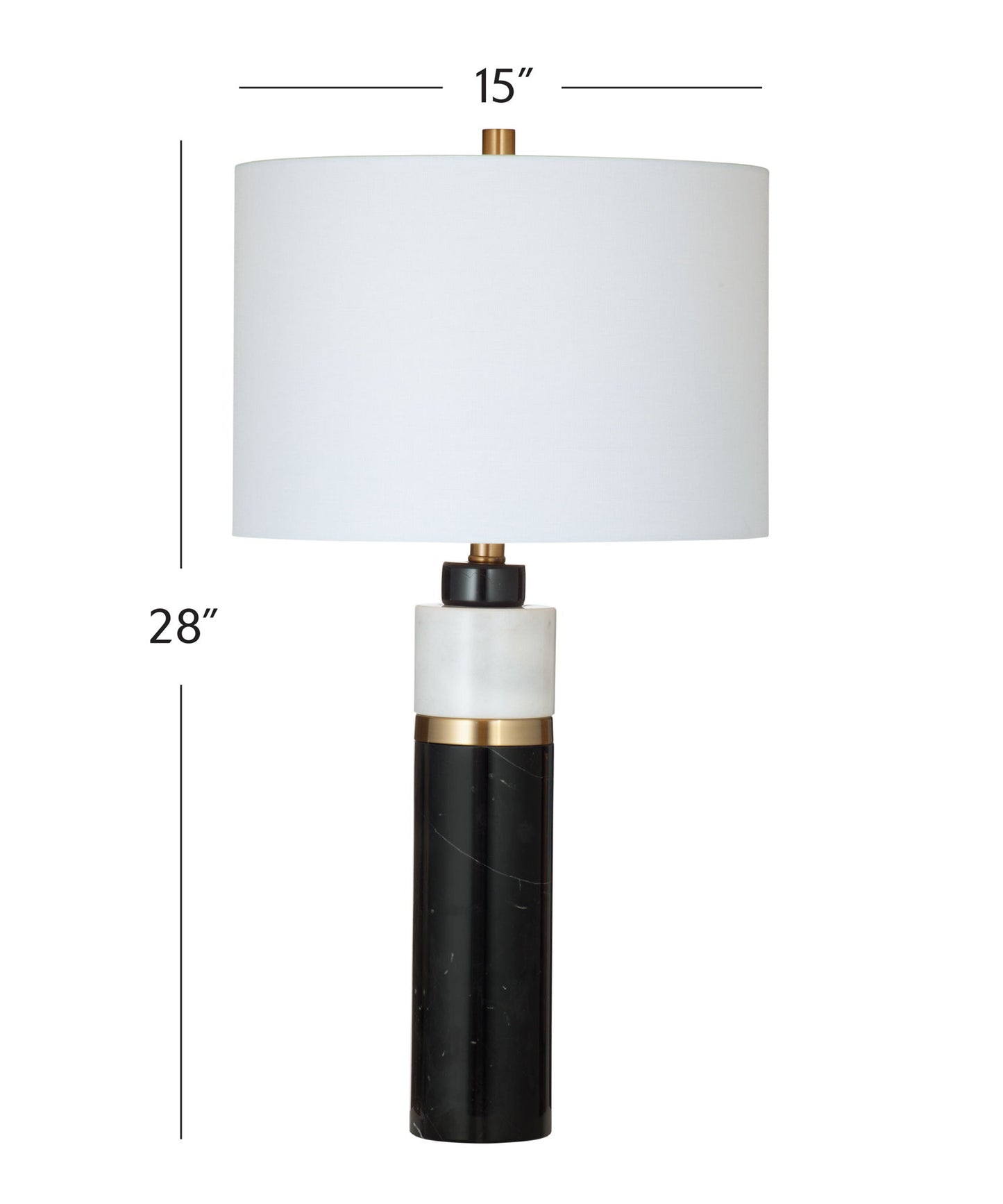 Gregory - Table Lamp - Black / White / Brass