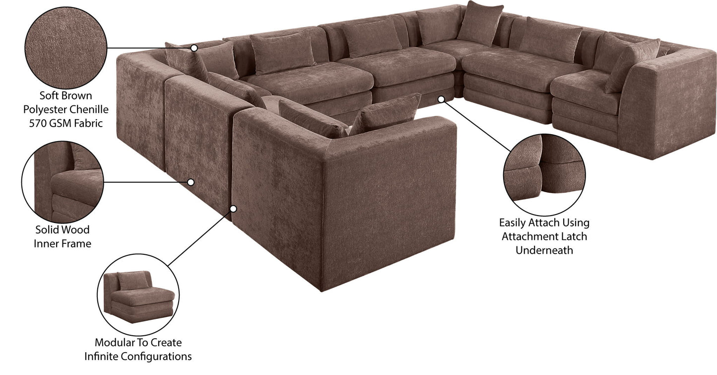 Stellar - 8 Piece Chenille Fabric Upholstered Modular Sectional