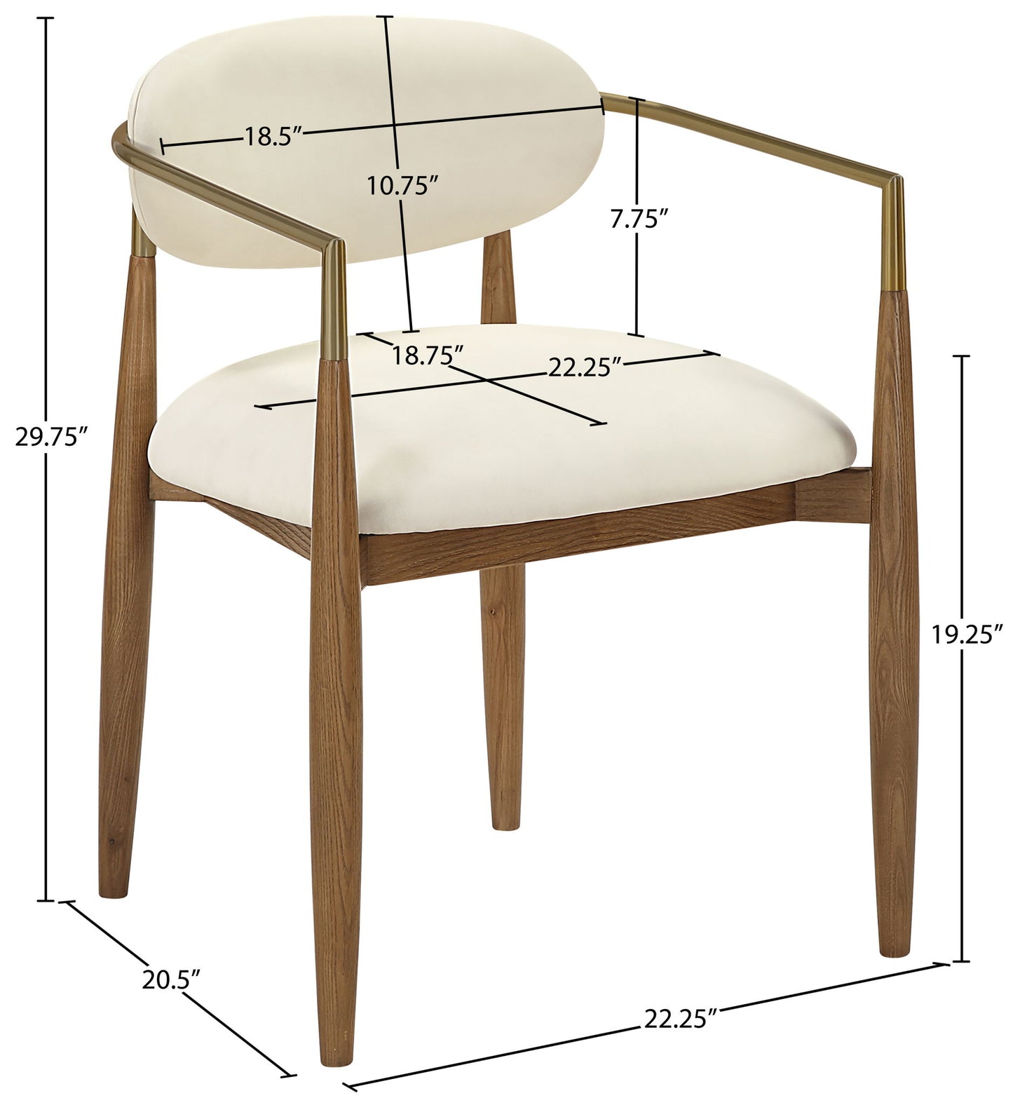 Riccio - Dining Arm Chair (Set of 2) - Walnut Frame