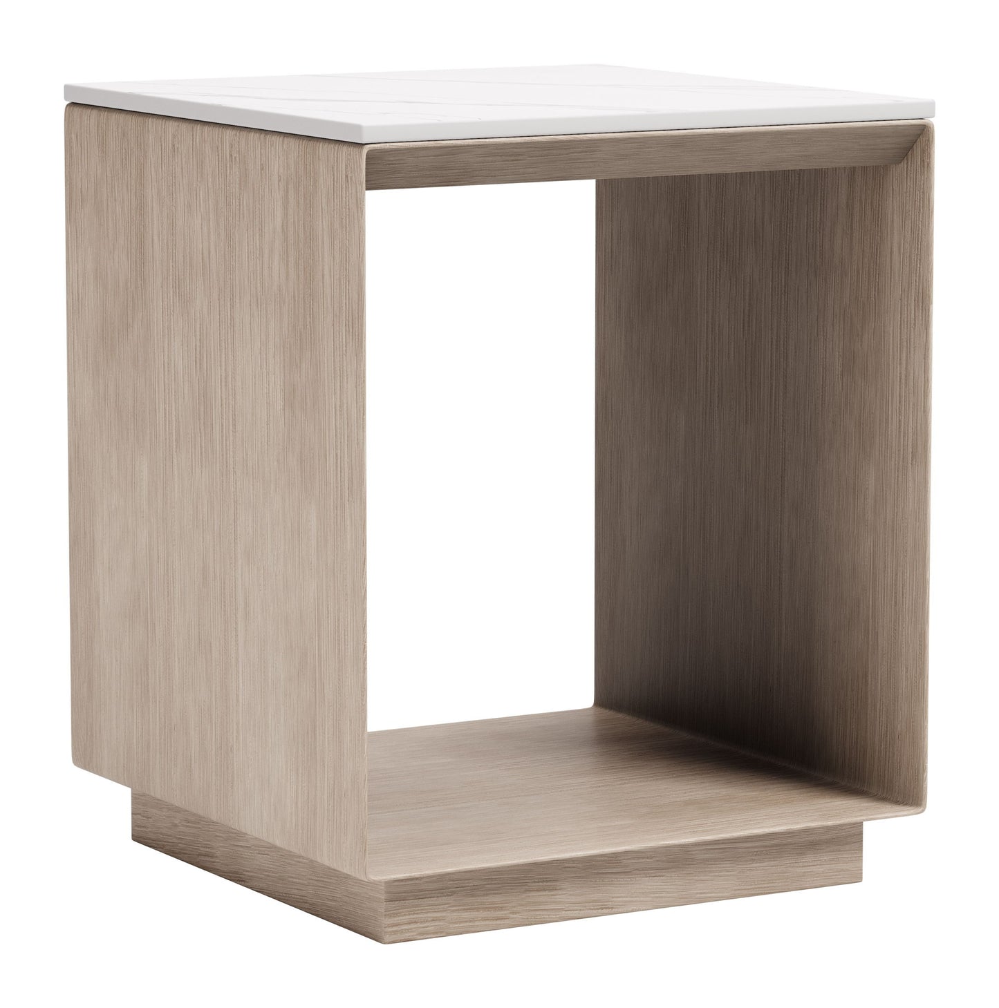 Tidecrest - Side Table - White / Light Brown