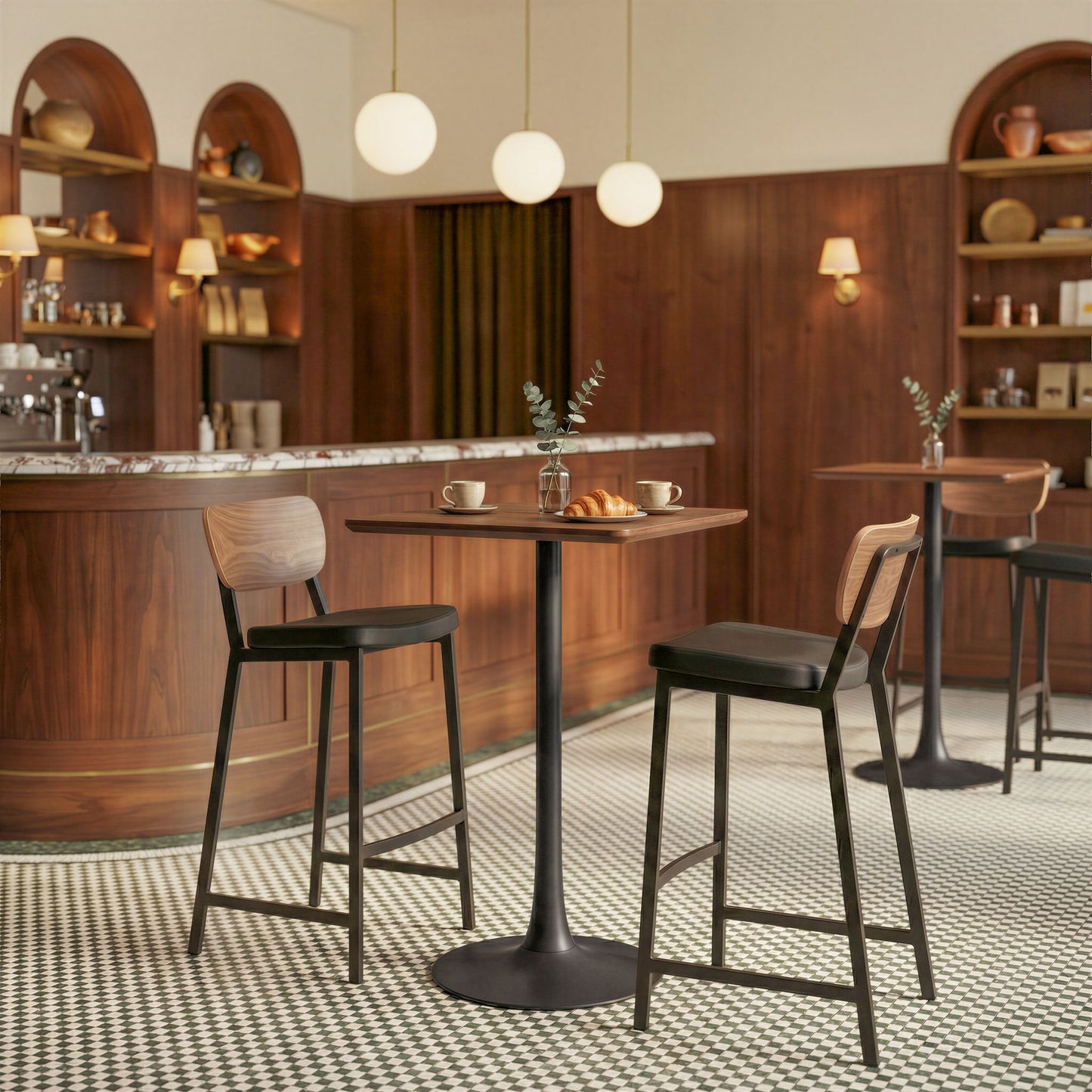 Ardenne - Barstool (Set of 2) - Black / Brown